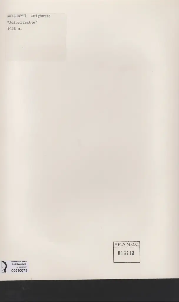 Anonimo , Amighetti, Amighetto - sec. XX - Autoritratto , retro