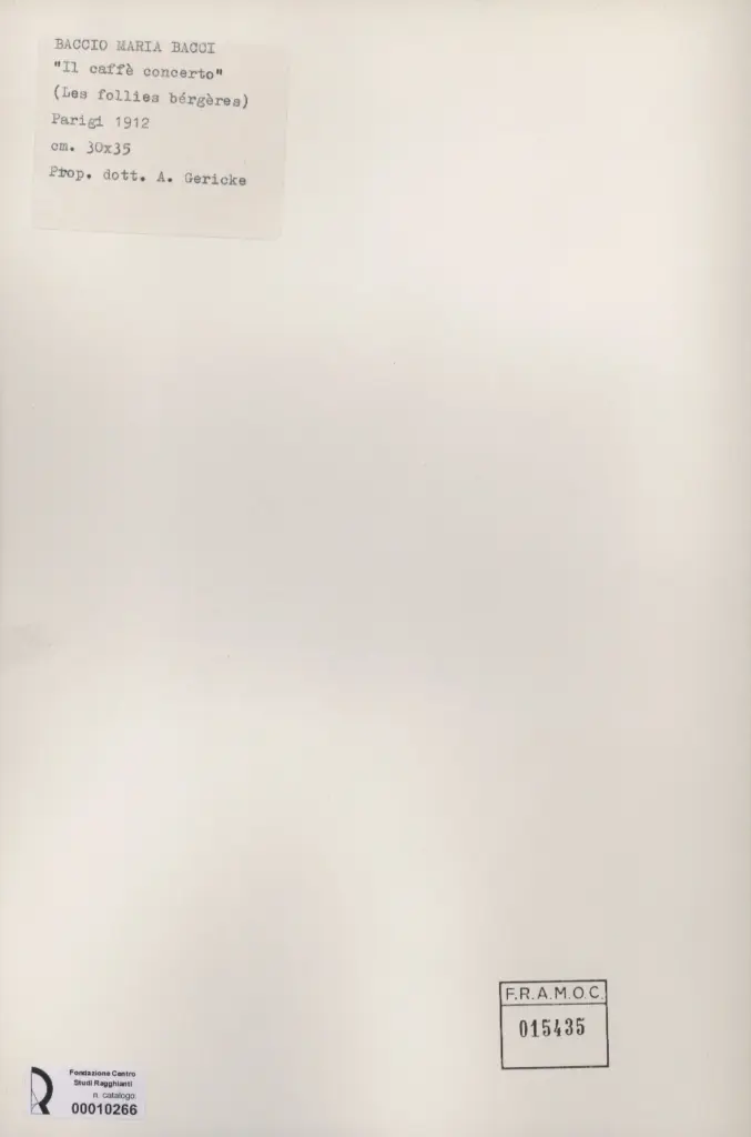 Anonimo , Bacci, Baccio Maria - sec. XX - Il caff&eacute; concerto (Les follies b&eacute;rg&egrave;res) , retro