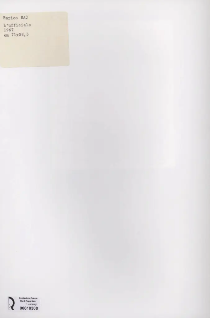 Anonimo , Baj, Enrico - sec. XX - L'ufficiale , retro