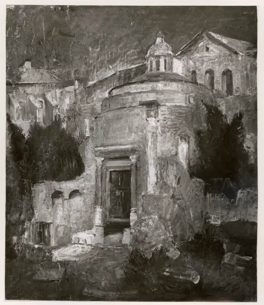 Anonimo , Barbieri, Carlo - sec. XX - Chiesa al foro romano , fronte