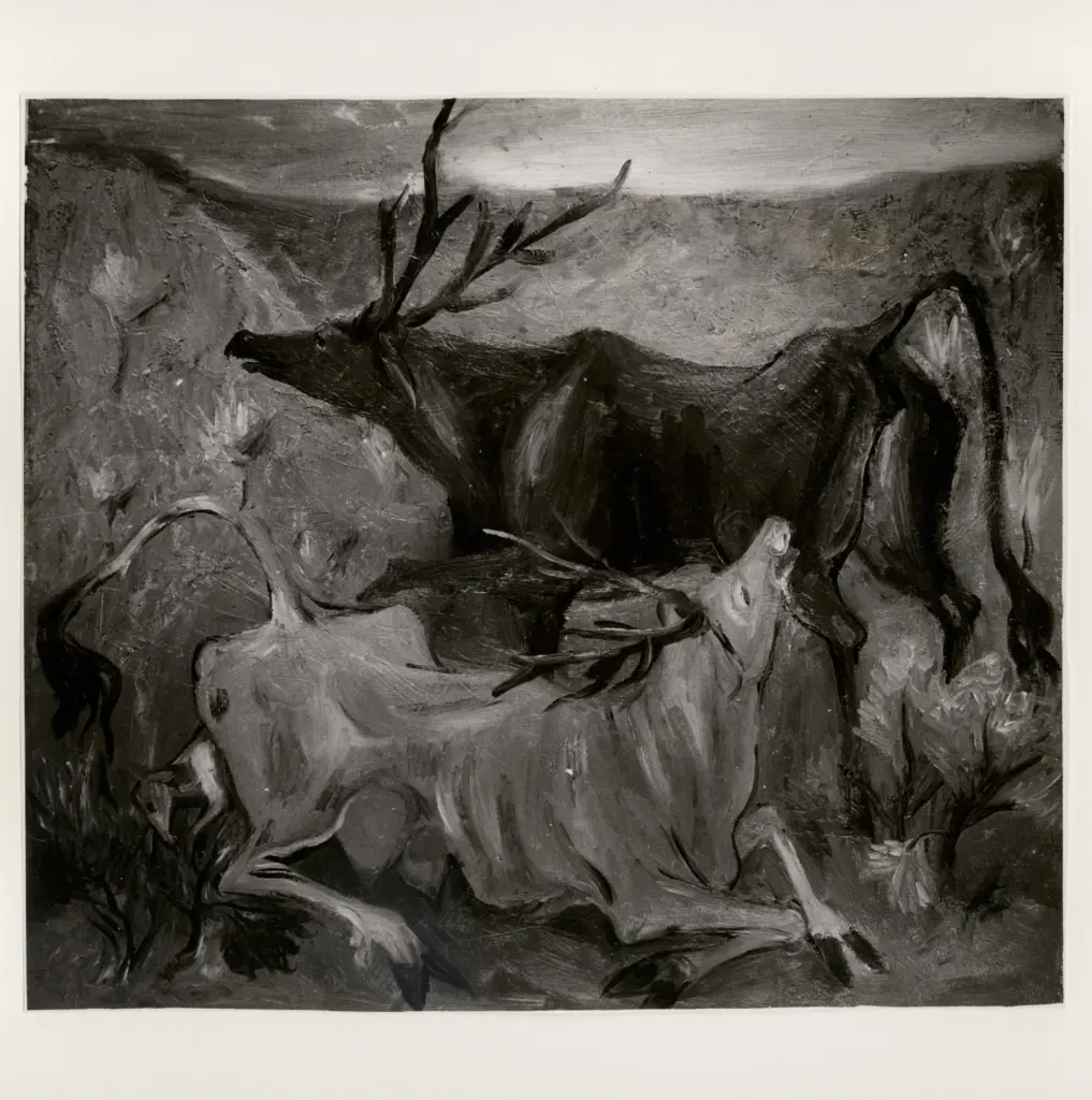 Anonimo , Barbieri, Carlo - sec. XX - I cervi , fronte