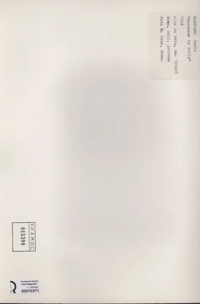 Como, Michele , Barbieri, Carlo - sec. XX - Maschere in villa , retro