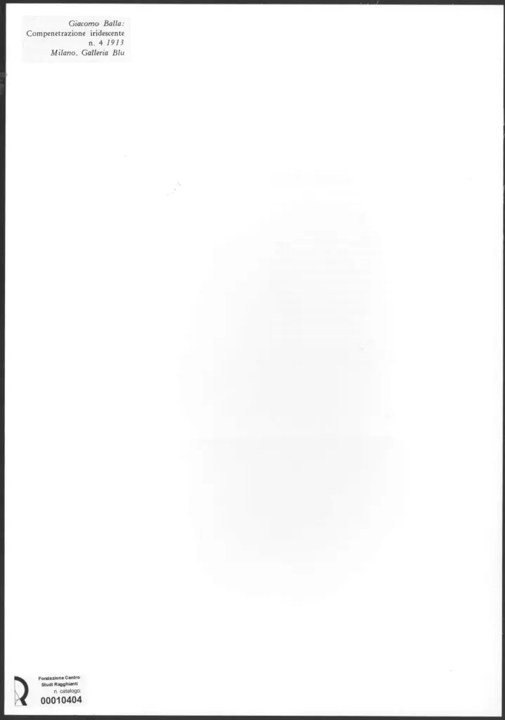Anonimo , Balla, Giacomo - sec. XX - Compenetrazione iridescente , retro