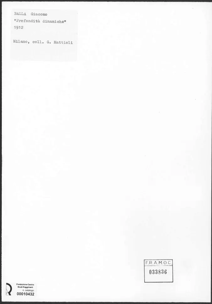 Anonimo , Balla, Giacomo - sec. XX - Profondit&agrave; dinamiche , retro