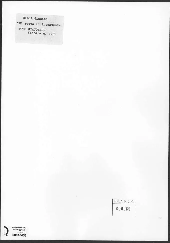 Giacomelli , Balla, Giacomo - sec. XX - E' rotto l'incantesimo , retro