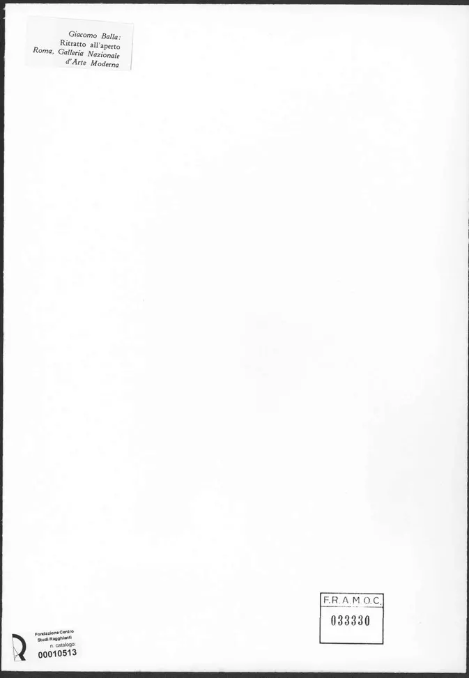 Anonimo , Balla, Giacomo - sec. XX - Ritratto all'aperto , retro