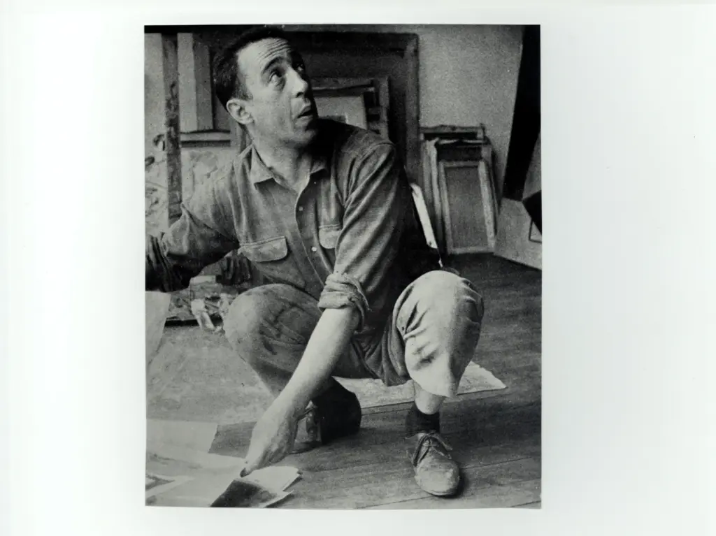 Anonimo , Barnabè, Duilio - sec. XX - Duilio Bernabè nel suo studio , fronte