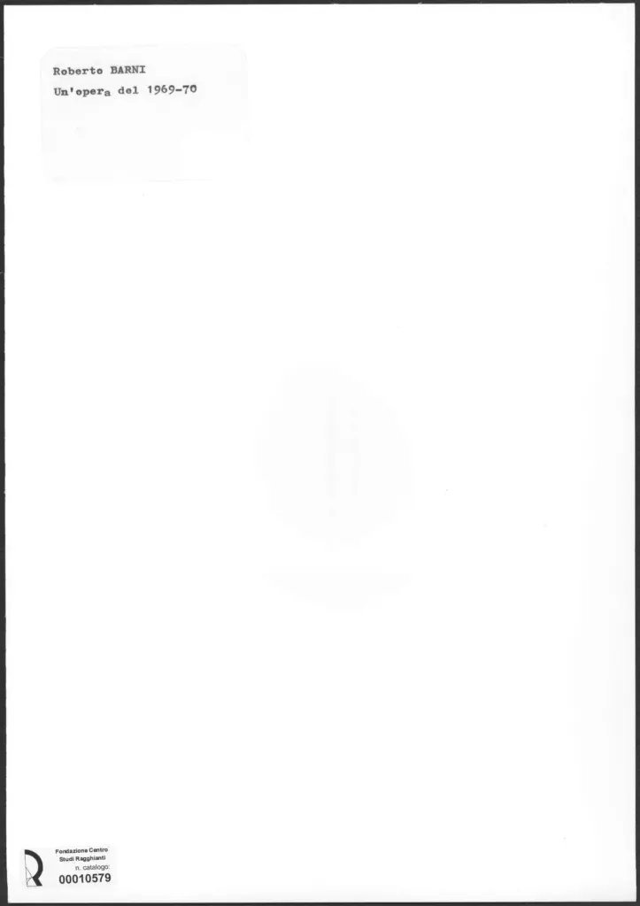 Anonimo , Barni, Roberto - sec. XX - Composizione , retro