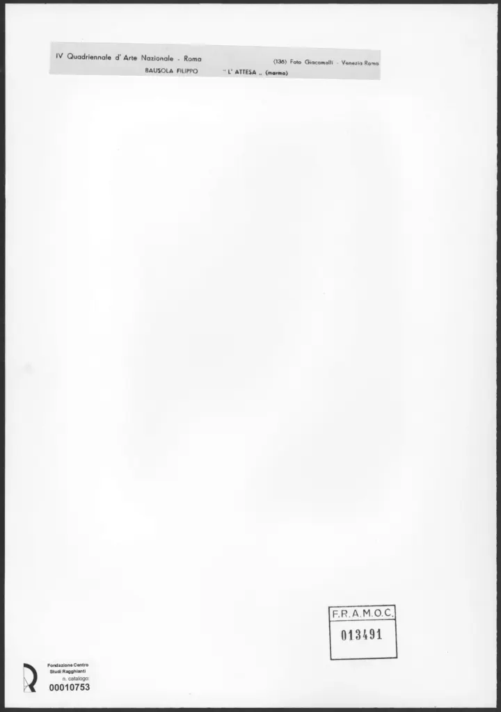 Giacomelli , Bausola, Filippo - sec. XX - L'attesa , retro