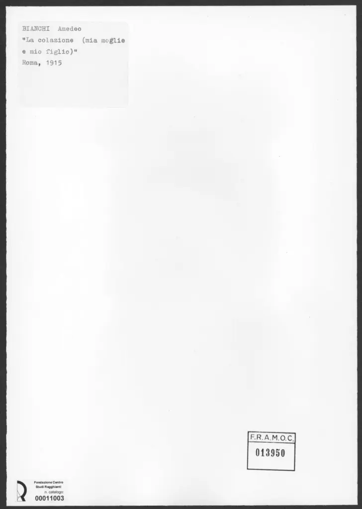 Anonimo , Bianchi, Amedeo - sec. XX - La colazione , retro