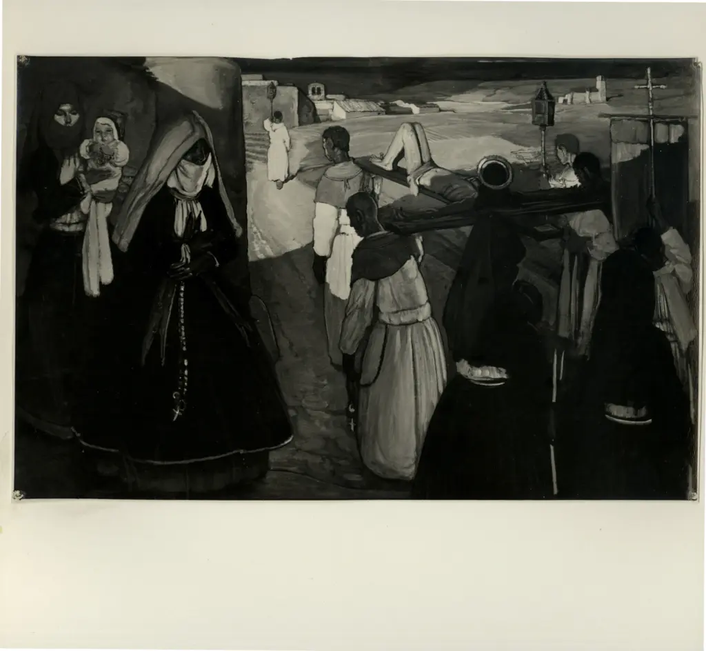 Anonimo , Biasi, Giuseppe - sec. XX - Processione nella Barbagia di Ollolai , fronte