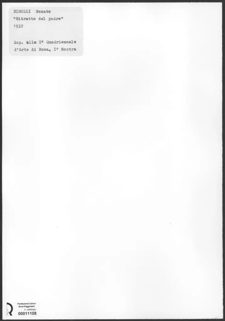 Anonimo , Birolli, Renato - sec. XX - Ritratto del padre , retro