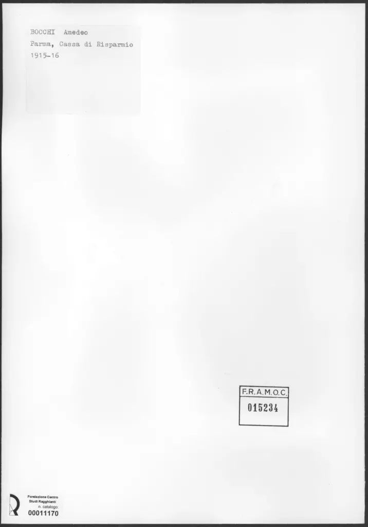 Anonimo , Bocchi, Amedeo - sec. XX - La protezione , retro