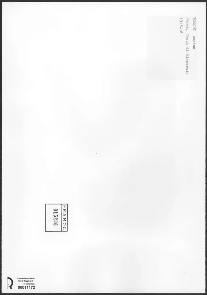 Anonimo , Bocchi, Amedeo - sec. XX - La protezione , retro