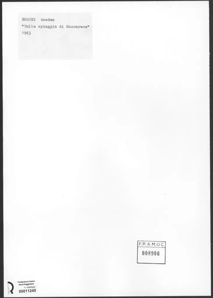 Anonimo , Bocchi, Amedeo - sec. XX - Sulla spiaggia di Maccarese , retro