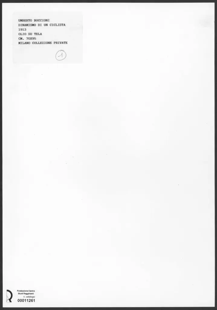 Anonimo , Boccioni, Umberto - sec. XX - Dinamismo di un ciclista , retro