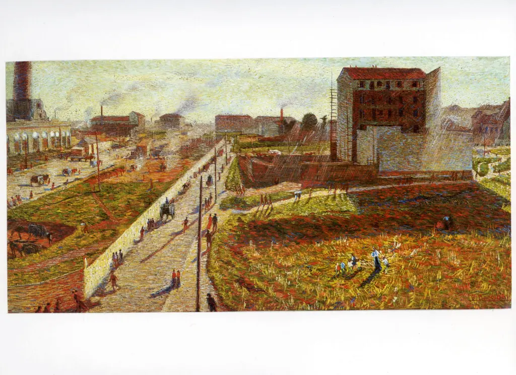 Anonimo , Boccioni, Umberto - sec. XX - Officine a Porta romana , fronte