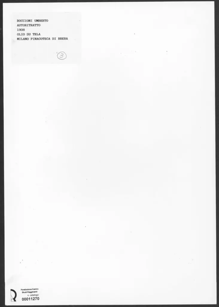 Anonimo , Boccioni, Umberto - sec. XX - Autoritratto , retro