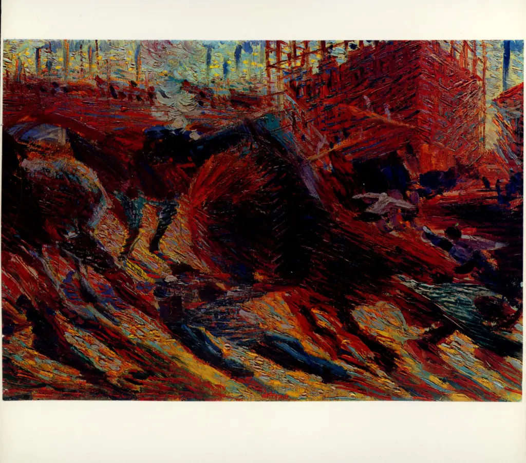 Anonimo , Boccioni, Umberto - sec. XX -La citt&agrave; che sale - bozzetto , fronte