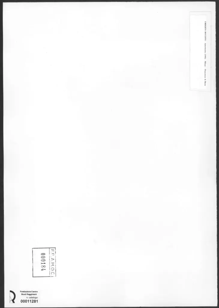 Anonimo , Boccioni, Umberto - sec. XX - Autoritratto , retro