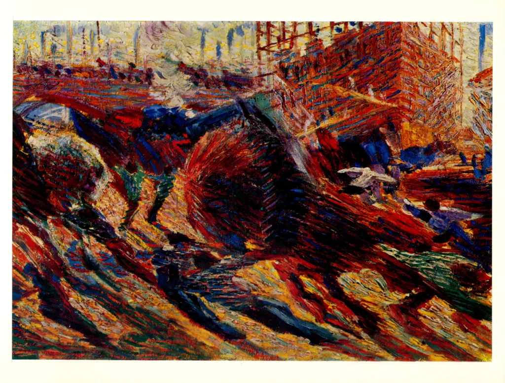 Anonimo , Boccioni, Umberto - sec. XX - La citt&agrave; che sale , fronte