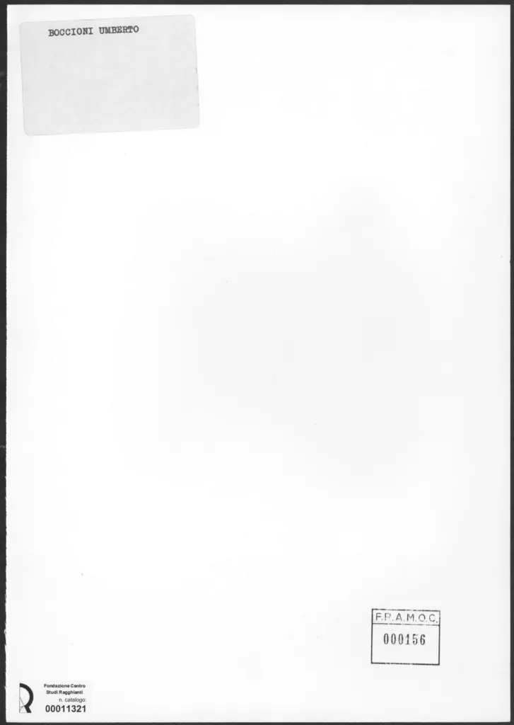 Anonimo , Boccioni, Umberto - sec. XX - Donna che cuce alla finestra , retro