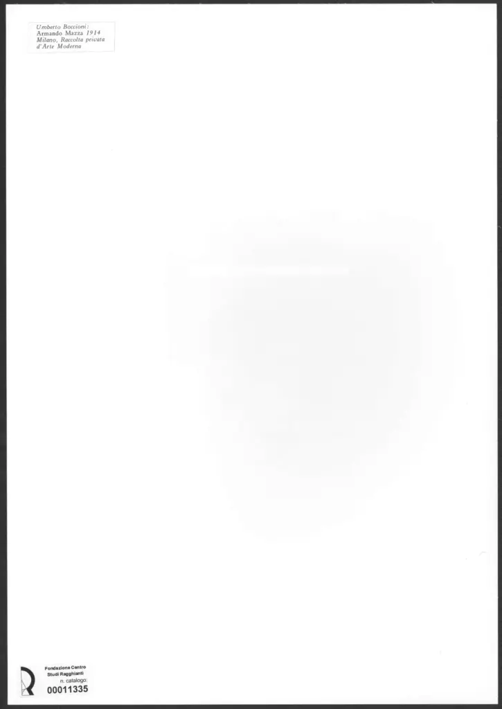 Anonimo , Boccioni, Umberto - sec. XX - Armando Mazza , retro