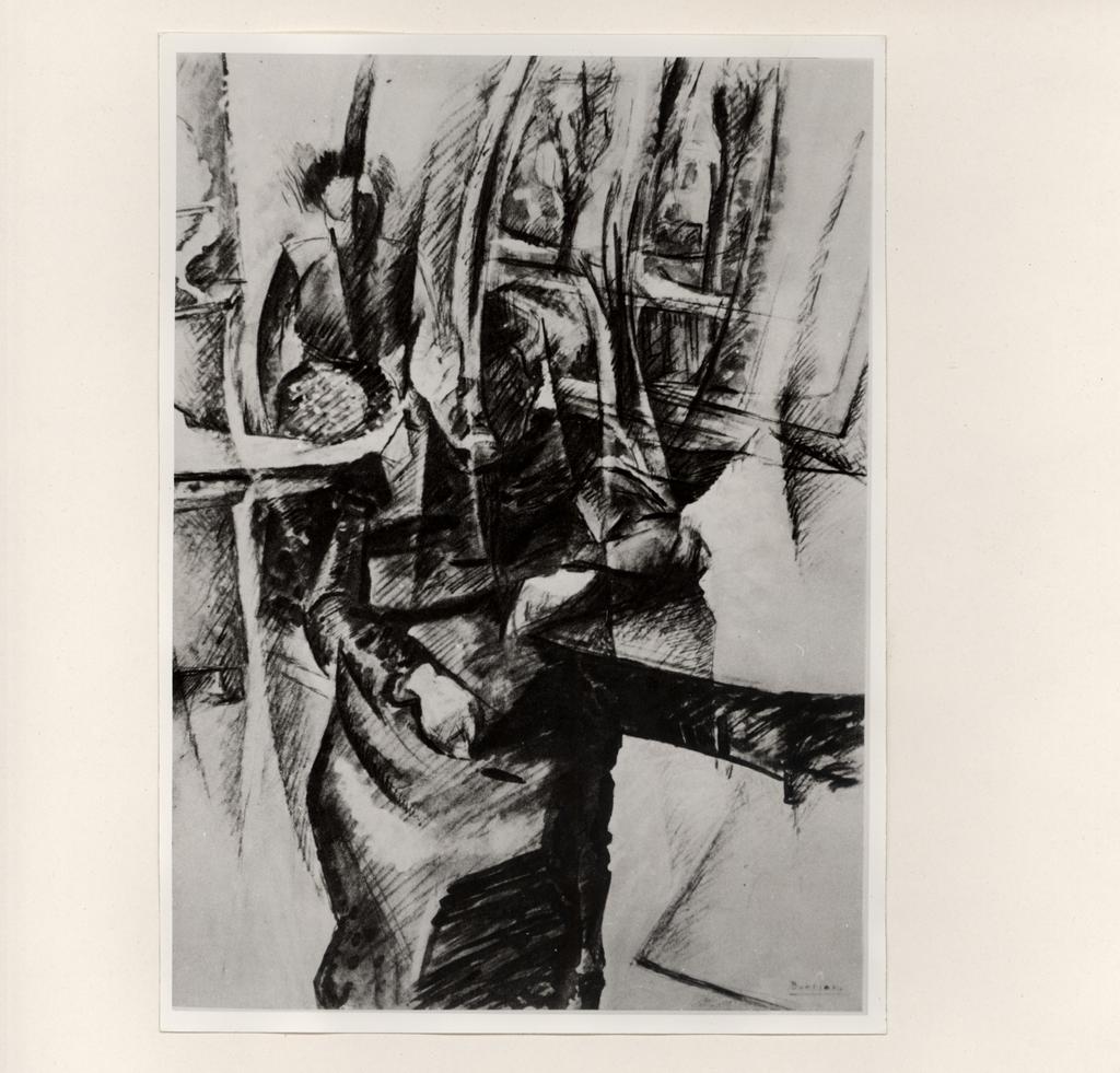 Anonimo , Boccioni, Umberto - sec. XX - Interno con due figure femminili , fronte