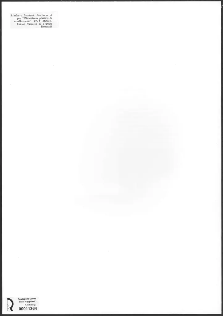 Anonimo , Boccioni, Umberto - sec. XX - Dinamismo plastico , retro
