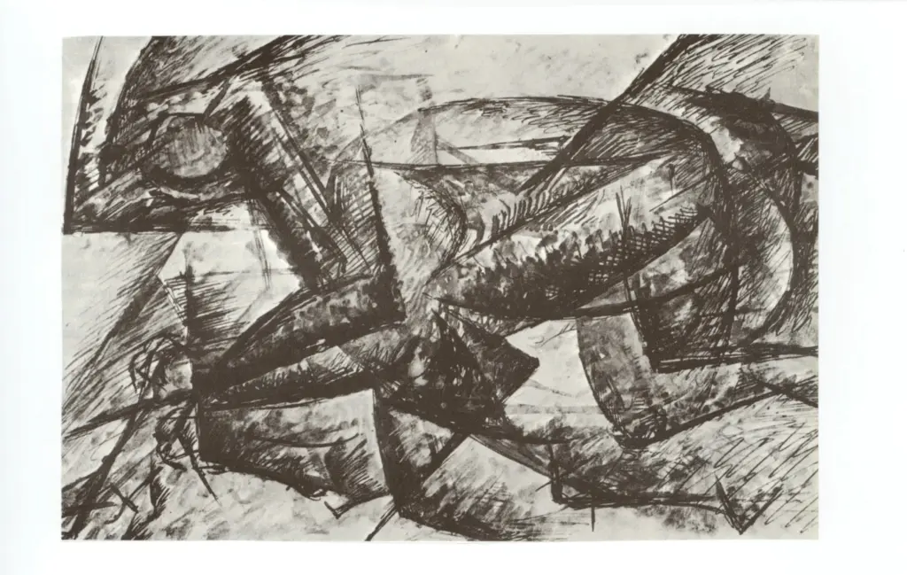 Anonimo , Boccioni, Umberto - sec. XX - Dinamismo di un ciclista , fronte