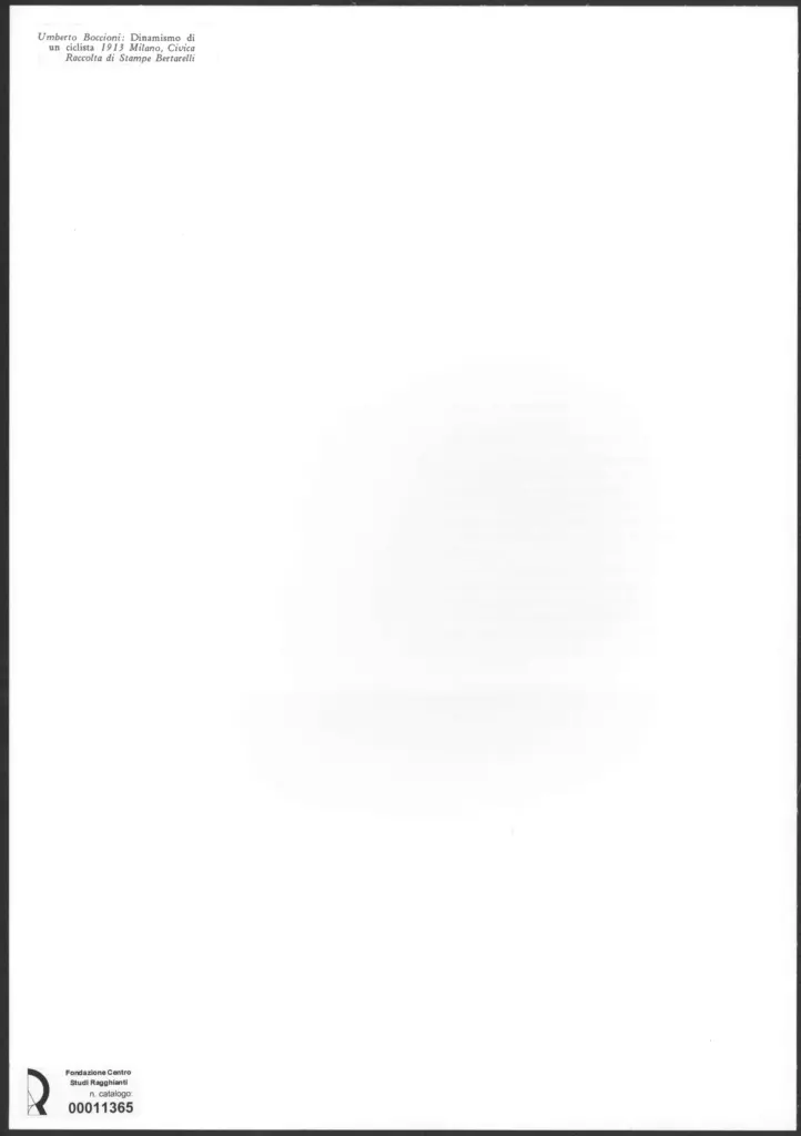 Anonimo , Boccioni, Umberto - sec. XX - Dinamismo di un ciclista , retro