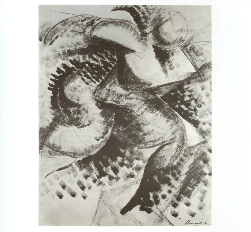 Anonimo , Boccioni, Umberto - sec. XX - Scomposizione dinamica di una figura , fronte