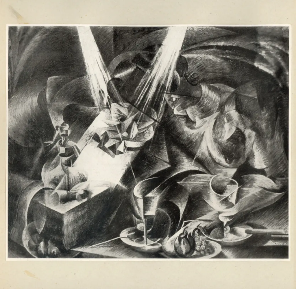 Anonimo , Boccioni, Umberto - sec. XX - Scomposizione di una figura a tavola , fronte