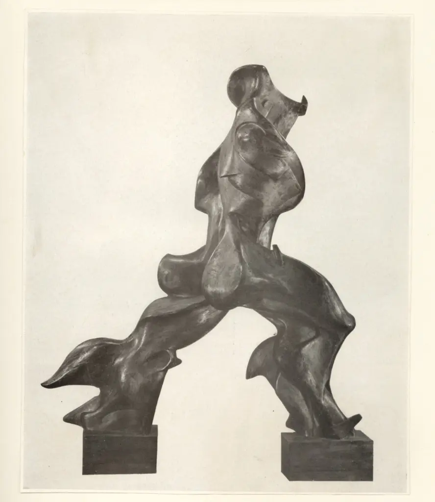 Anonimo , Boccioni, Umberto - sec. XX - Formes uniques de la continuit&eacute; dans l'espace (cot&eacute; droit) - Forme uniche della continuit&agrave; nello spazio (lato destro) , fronte