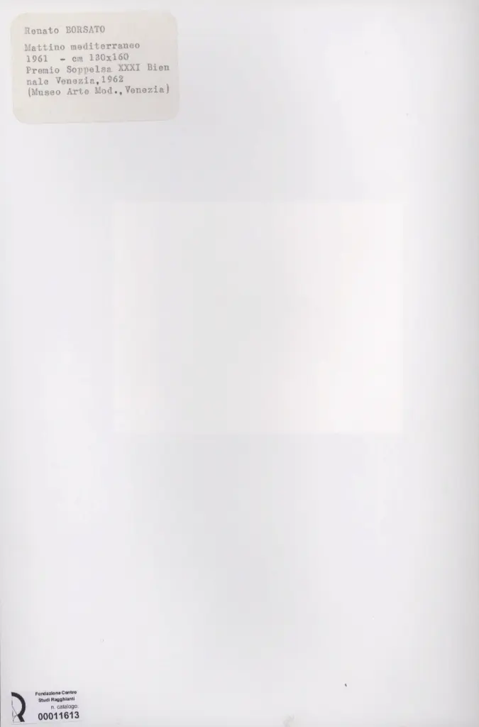 Anonimo , Borsato, Renato - sec. XX - Mattino mediterraneo , retro