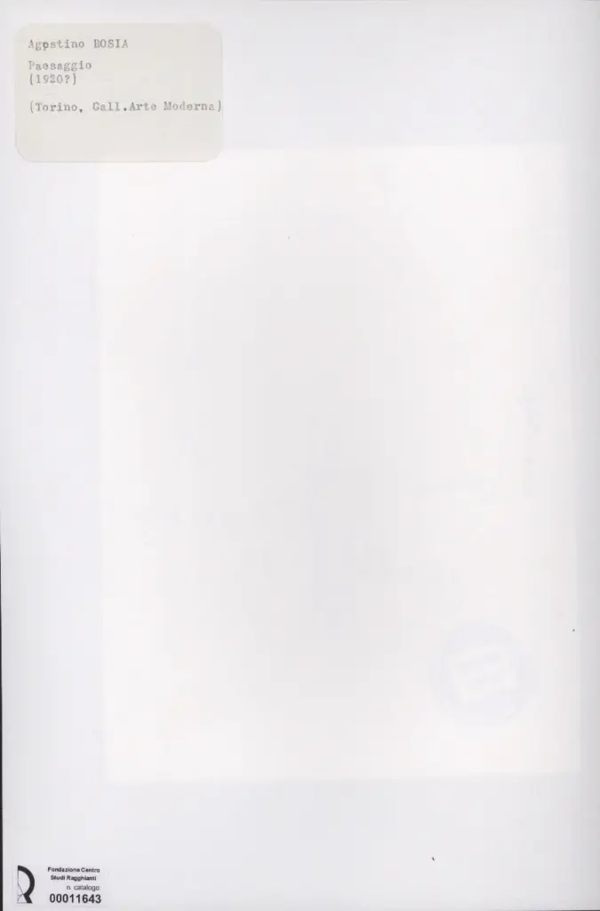 Anonimo , Bosia, Agostino - sec. XX - Paesaggio , retro