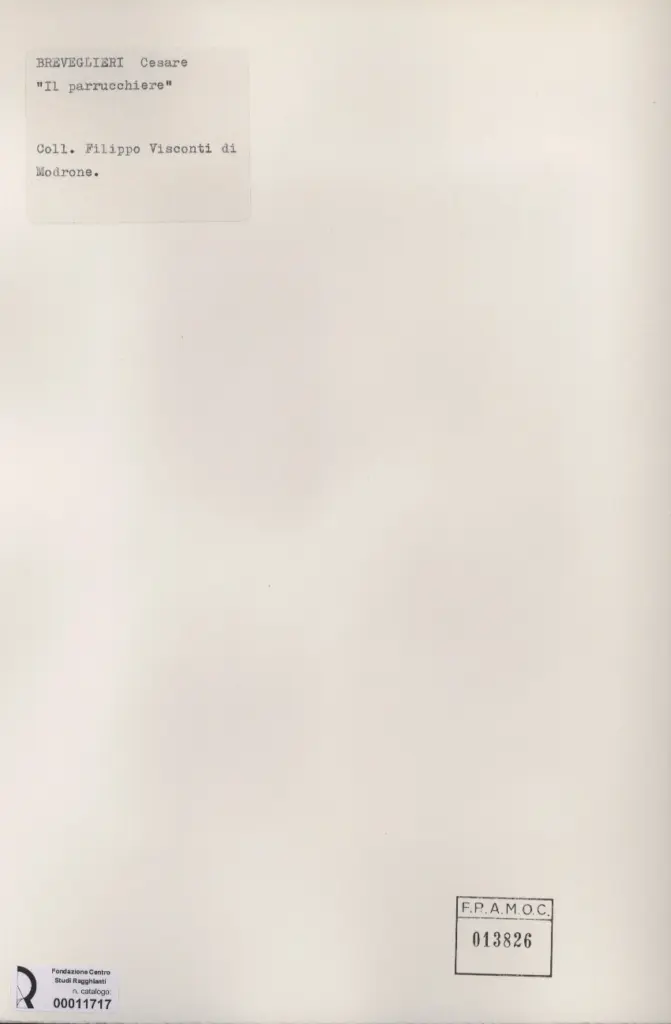 Anonimo , Breveglieri, Cesare - sec. XX - Il parrucchiere , retro
