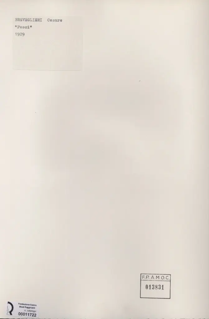 Anonimo , Breveglieri, Cesare - sec. XX - Pesci , retro