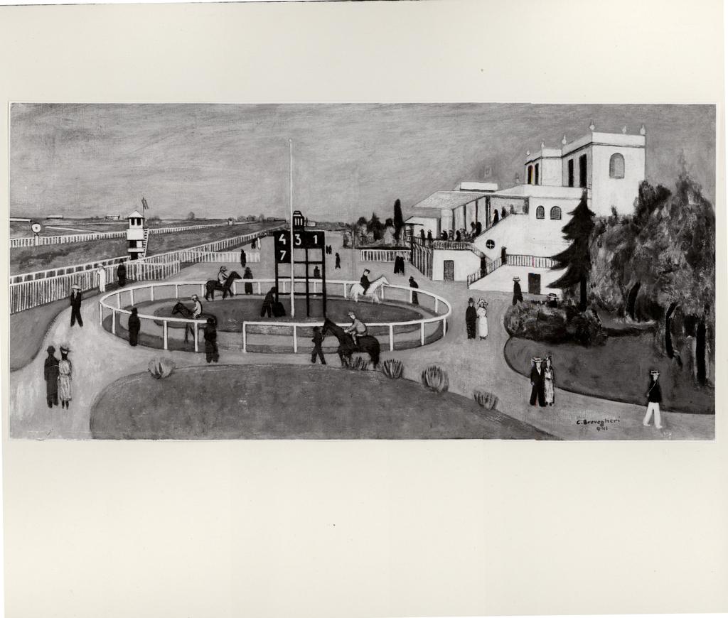 Anonimo , Breveglieri, Cesare - sec. XX - Corse a S. Siro , fronte
