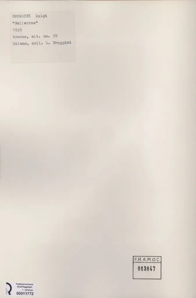 Anonimo , Broggini, Luigi - sec. XX - Ballerina , retro