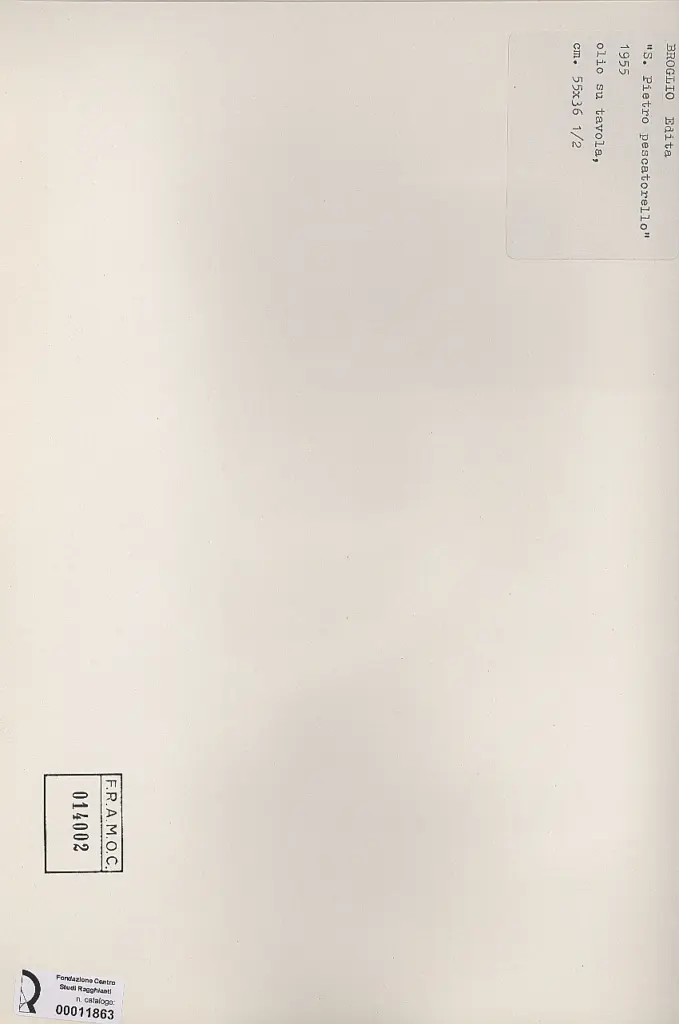 Anonimo , Broglio, Edita - sec. XX - S. Pietro Pescatorello , retro