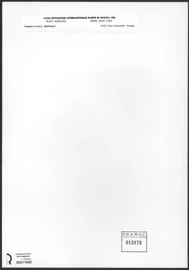 Giacomelli , Bucci, Anselmo - sec. XX - Dopo cena , retro