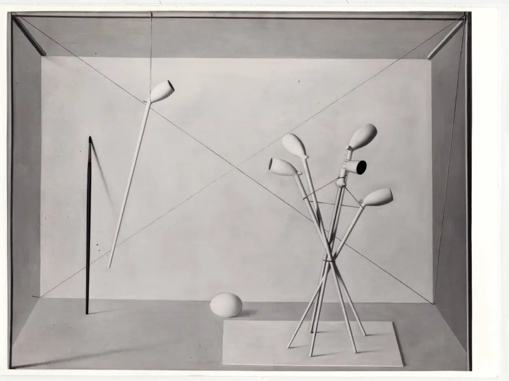 Bueno, Antonio , Composizione con pipe, pennello e uovo