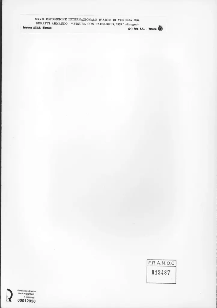 A.F.I. Agenzia Fotografica Industriale , Buratti, Armando - sec. XX - Figura con paesaggio , retro