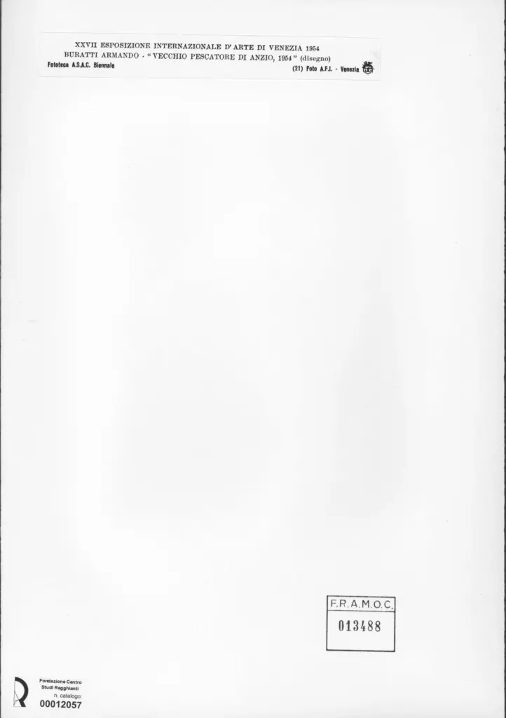 A.F.I. Agenzia Fotografica Industriale , Buratti, Armando - sec. XX - Vecchio pescatore di Anzio , retro