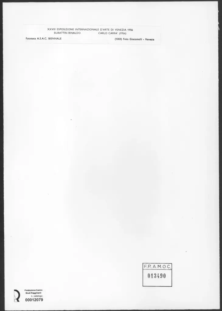 Giacomelli , Burattin, Rinaldo - sec. XX - Carlo Carr&agrave; , retro