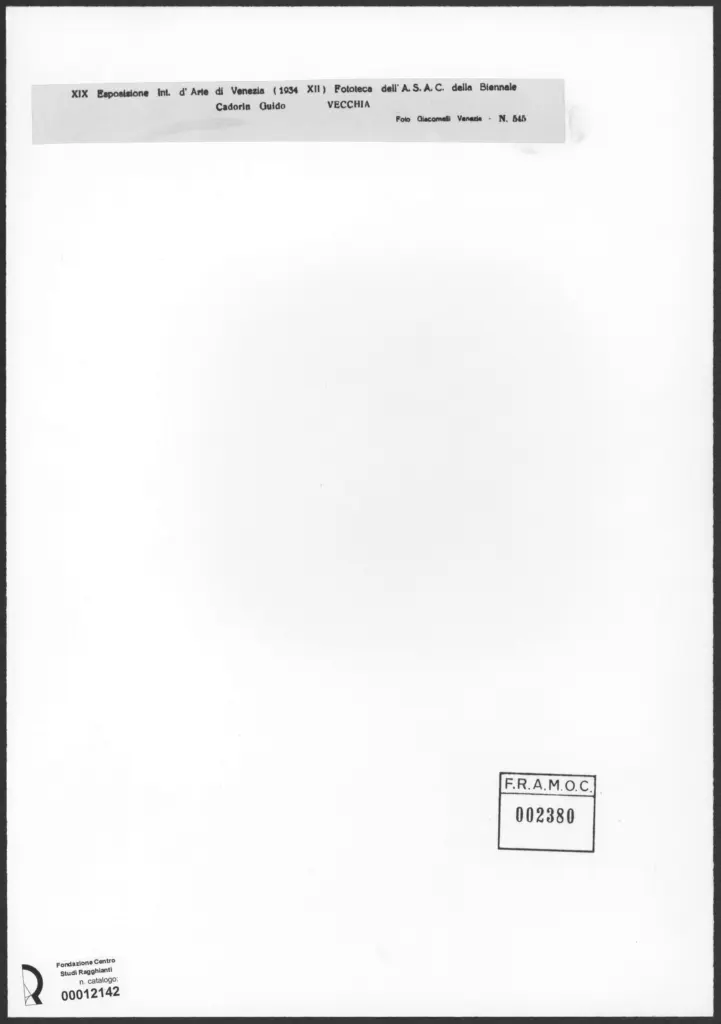 Giacomelli , Cadorin, Guido - sec. XX - Vecchia , retro