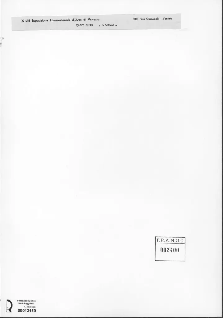Giacomelli , Caff&eacute;, Nino - sec. XX - Il circo , retro