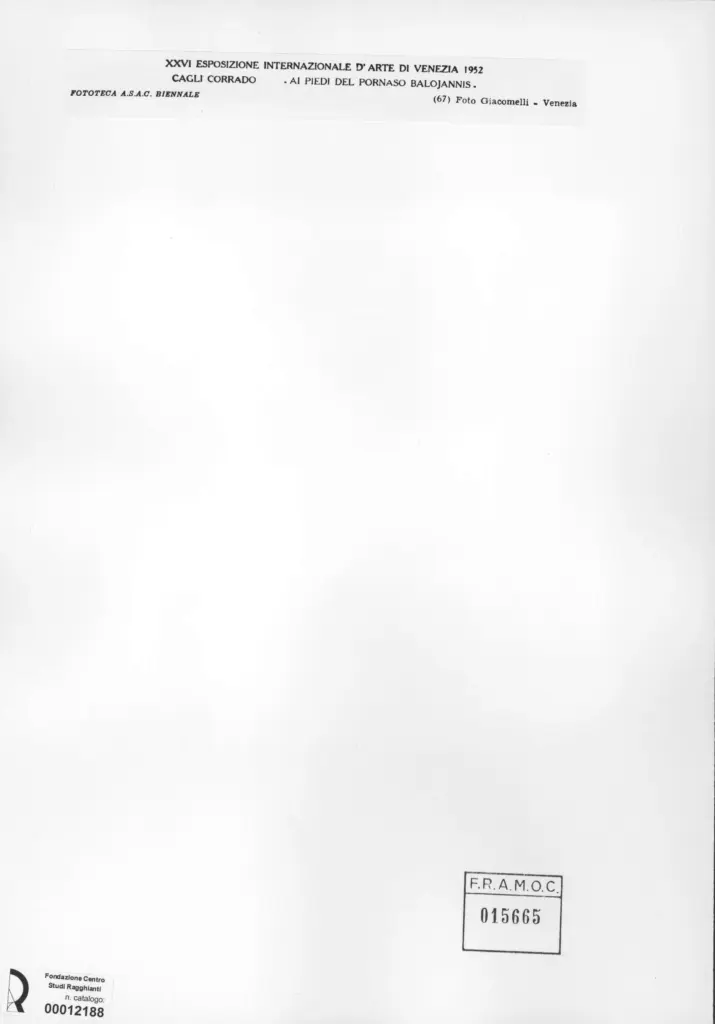 Giacomelli , Cagli, Corrado - sec. XX - Ai piedi del Pornaso Balojannis , retro