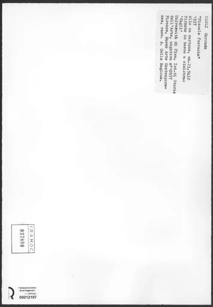 Cagli, Corrado - sec. XX , retro